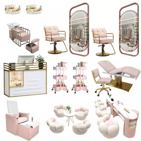 Saloon Chair, Chair Styling, Saloon Decor, Beauty Salon Chairs, Pink Salon, Styling Chairs, Hairdressing Chairs, Furniture Pink, Nail Salon Furniture