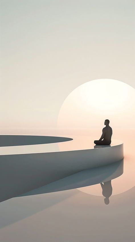 Lummi Photo - Serene Meditation Meditation Graphic Design, Serene Futurism, Meditation Animation, Meditating Aesthetic, Meditation Colors, Introspection Art, Serenity Aesthetic, Mind Aesthetic, Superhero Background