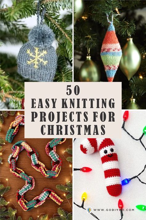 Making knitting projects for Christmas is the perfect way to begin during the holiday. There are many easy knitting patterns for Christmas that you can make. So, if you are looking for easy knitting projects for Christmas, you have come to the right place. #christmasprojects #knittingchristmasprojects #knittingprojectideas Quick Knitted Christmas Gifts, Simple Small Knitting Projects, Quick Easy Christmas Knits, Quick Knit Christmas Ornaments, Knitting Ornaments Christmas, Knitting Patterns For Christmas Ornaments, Easy Knitted Projects, Quick Christmas Knits, Knit Christmas Tree Ornaments