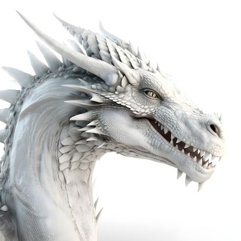 Photo a white dragon with a blue nose an... | Premium Photo #Freepik #photo #dragon-art #dragon-head #dragon-illustration #dragon-face Dragon Head Reference, Dragon Side Profile, Dragon Profile, Dragon Head Drawing, Blacksmith Art, Sketchy Art, Dragon Staff, Staff Ideas, Color Projects