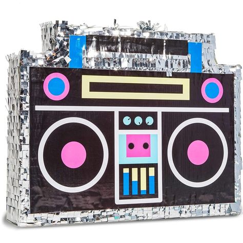 Boombox Pinata, 90s Theme Party Decorations, Retro Birthday Parties, 80s Party Decorations, 80s Birthday Parties, 90s Theme Party, 80s Theme Party, 90's Birthday Party, Hip Hop Party