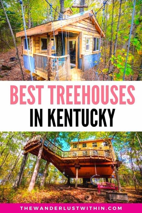 treehouse rentals in kentucky Resorts Usa, Treehouse Rentals, Red River Gorge Kentucky, Luxury Tree Houses, Paducah Kentucky, Treehouse Masters, Kentucky Travel, Treehouse Hotel, Red River Gorge