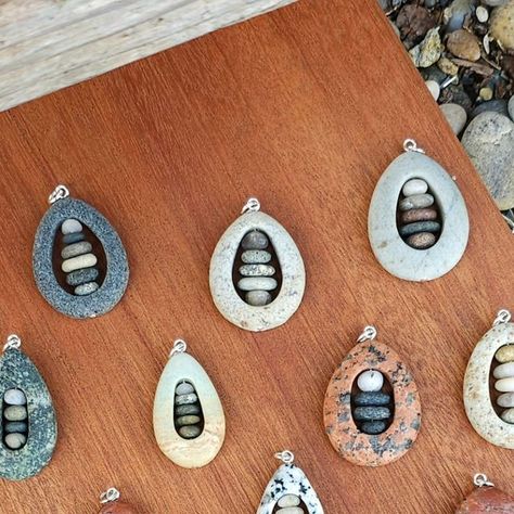 Brandon and Sam | nature inspired jewelry on Instagram: "✨️ TONIGHT ✨️ we are adding a collection of teardrop pendants to our shop!   🕕 Join us at 6pm est in our Etsy shop as we release them to you! (Direct shop link in our bio)  Crafted mainly from beach rocks we've collected, this collection also features a sprinkle of semi-precious stones for that extra bit of WOW. 🤩  Swipe for a close up of a few...I saved the best for last. 😉  ⏰️ If something catches your eye, then set your alarm to ensure you get the one you want!  🌎 Remember, we now ship worldwide! . . . . . #stoneart #stonecarving #rockartist #naturaljewelry #naturalstonejewelry #earthyjewelry #organicjewelry" Pebble Jewelry, Earthy Jewelry, Rock Artists, Organic Jewelry, Beach Rocks, Rock Jewelry, Natural Stone Jewelry, Nature Inspired Jewelry, Inspired Jewelry