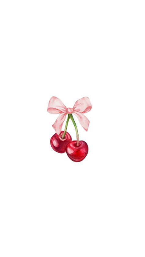 cherry bow wallpaper Bathroom Aesthetic Wallpaper, Apple Watch Wallpaper Backgrounds Cute, Aesthetic Bow Wallpaper, Cherry Ribbon Tattoo, Cute Apple Wallpaper, Cherry Bow Wallpaper, Cherry Widget, Cherry Wallpaper Iphone, Cerise Aesthetic