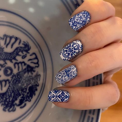 Stop saving the good china for "special occasions." Every day of your life is a special occasion. Start living now. Our Wild Heart plates feature intricate details for amazing nail art in a single stamp. 💙 Just add polish! 💅Mani x @rosalieisnails Get the Look: Wild Heart Stamping Plates (m014 & M015) Mosaic Nail Art, Nails Stamping Ideas, Stamp Nail Designs, Stamped Nails Ideas, Wild Nail Art, Nails Stamps, Stamping Nail Art Ideas, Nail Stamp Art, Nail Stamping Ideas