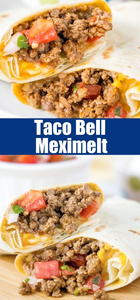 Taco Bell Maxi Melt, Skinnytaste Meximelt, Mexi Melt Recipe, Taco Bell Mexi Melts, Taco Bell Gorditas Recipe Mexican, Taco Bravo Recipe, Taco Bell Bell Beefer Recipe, Taco Bell Meximelt Copycat Recipes, Taco Bell Meat Recipe Copycat