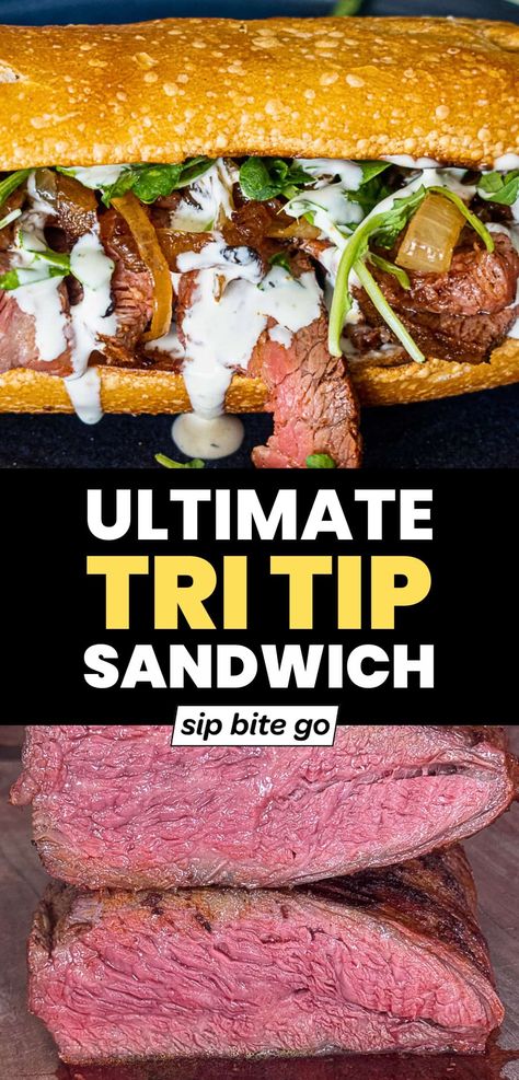 Grilled Tri Tip, Bbq Tri Tip, Tri Tip Sandwich, Smoked Tri Tip, Bbq Meats, Smoker Ideas, Smoked Recipes, Creamy Chicken Recipes, Garlic Mayo