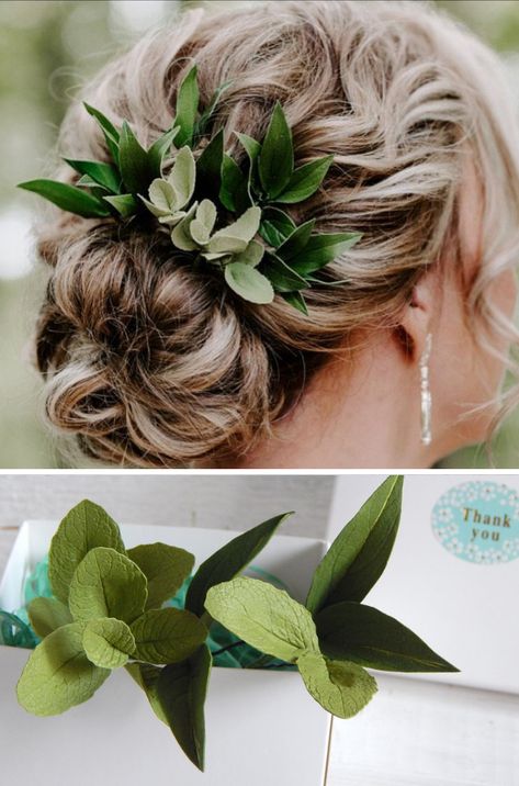 #green #greenleaf #greenleaves #bridalhairstyle #weddinghair #weddinghairstyles #hairstyle #hairstyleideas #bridal #floral #greenery #rusticwedding Floral Hair Piece, Wedding Hairpiece, Bridal Braids, Floral Hair Pieces, Floral Greenery, Boda Mexicana, Hair Extensions Best, Creative Hairstyles, Wedding Hair Pieces