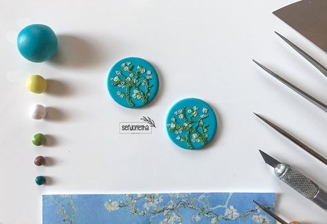 Polymer Clay Art Ideas, Clay Art Ideas, Almond Blossoms, Polymer Clay Jewellery, Polymer Clay Gifts, Jewellery Trends, Earrings Polymer, Clay Craft, South African Artists