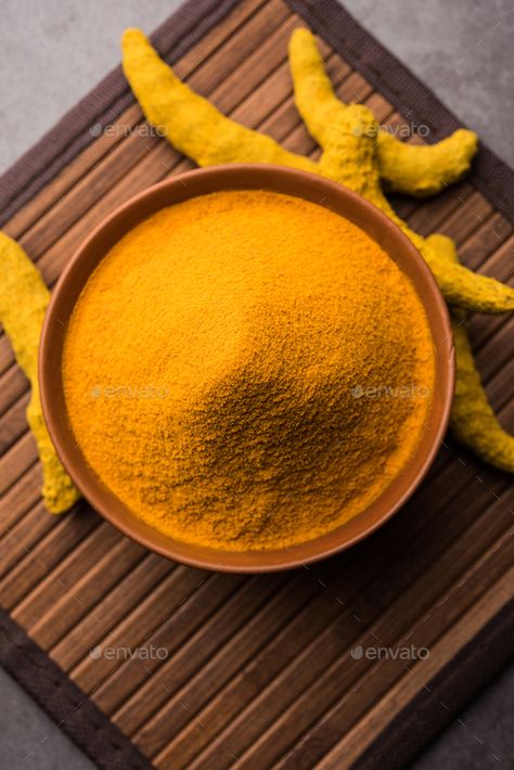 Organic Haldi or Turmeric powder spice pile in a bowl with whole, selective focus by stockimagefactory. Organic Dry turmeric or Haldi powder also known as curcuma longa linn, selective focus #Sponsored #spice, #pile, #bowl, #powder Haldi Powder, Turmeric Powder, Social Media Design Graphics, Design Tips, A Bowl, Graphics Design, Desi, Condiments, Herbs