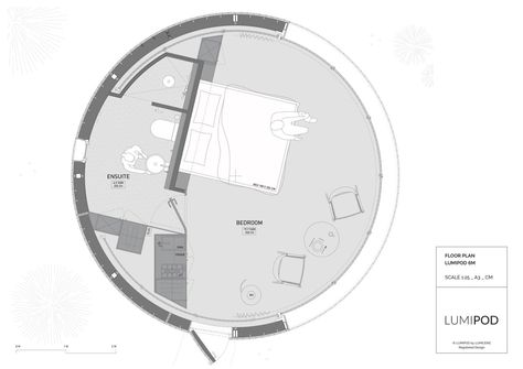 Photo 17 of 18 in This Minimalist, Circular Prefab Takes Glamping to the Next Level - Dwell Circular Bedroom Plan, Glamping House Plan, Glamping Resort Layout, Glamping Pods Design, Exterior Cladding Options, Prefabricated Cabins, Glamping Cabin, Yurt Floor Plans 30', Circle House