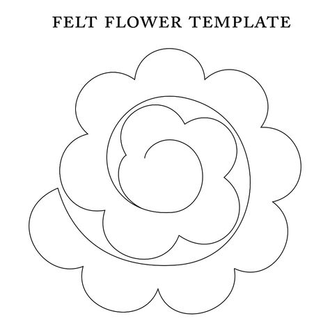 Printable Felt Flower Template Felt Patterns Free, Flower Templates Printable Free, Felt Flower Template, Sewing Template, Felt Flowers Patterns, Felt Templates, Flower Templates Printable, Felt Flower Tutorial, Flower Svg Files