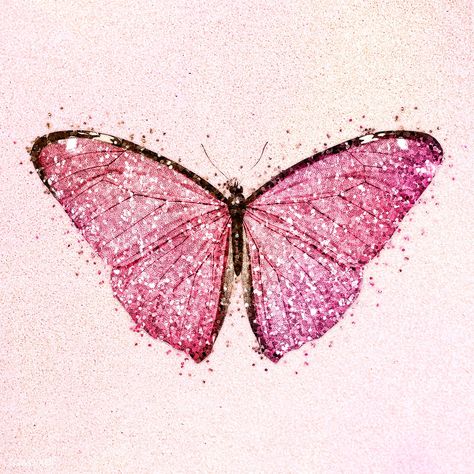 Glitter pink butterfly design element | premium image by rawpixel.com / PLOYPLOY Diy Cutouts, Pink Glitter Butterfly, Bugs Drawing, Sparkly Butterfly, Backgrounds Pink, Butterfly Heels, Violin Design, Butterfly Art Painting, Glitter Butterfly