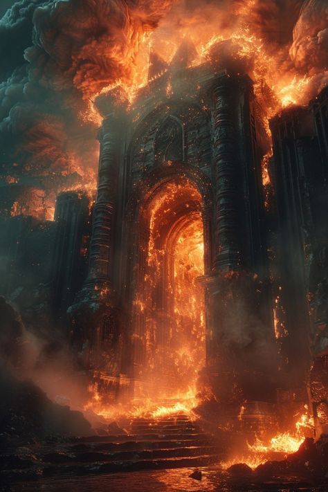 Destroyed Kingdom Art, Kingdom On Fire, Burning Kingdom, Castle On Fire, Kingdom Of Fire, Fire Castle, Burning Castle, Fire Kingdom, City On Fire