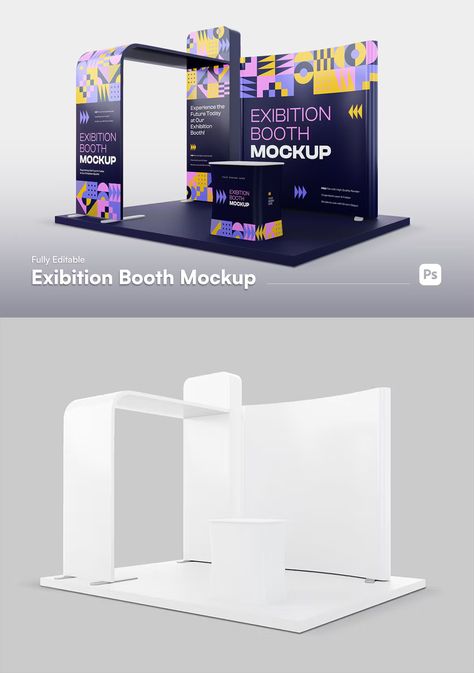 Exhibition Booth Mockup Expo Stall Ideas, Booth Shop Design, Trade Show Booth Graphics, 10x20 Booth Design, Simple Trade Show Booth Design, Best Booth Design, Booth Event Exhibition, Cool Booth Design, Sales Booth Design