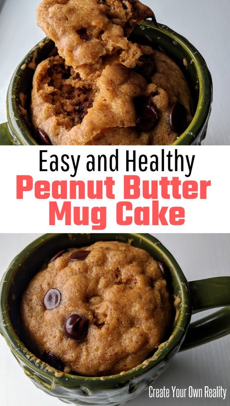 Healthy Jello, Healhty Snacks, Diabetics Recipes, Peanut Butter Mug Cake, Weight Watcher Desserts, Mug Cake Healthy, Peanut Butter Mug Cakes, Recipes Banana, Mug Cakes