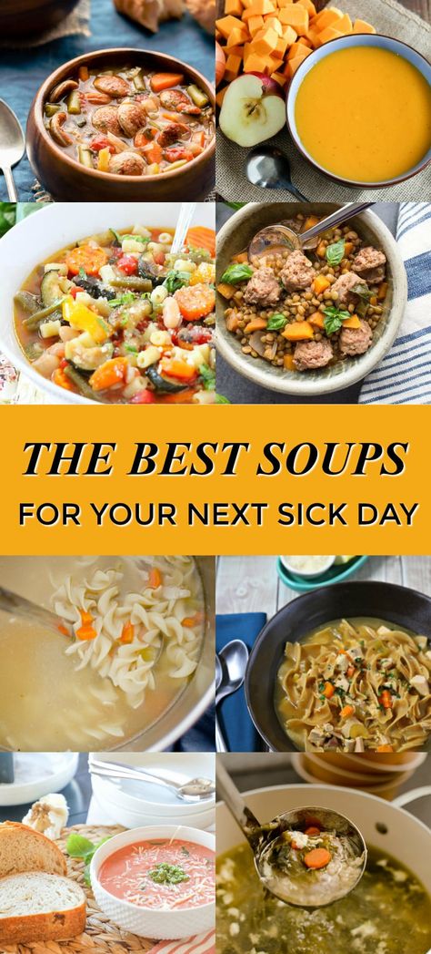 The Best Soups for Your Next Sick Day - A Grande Life Soups For Upset Stomach, Sick Food Recipes, Food For Sick People, Sick Day Soup, Sick Soup, Food When Sick, Soup For Sick, When Your Sick, Eat When Sick