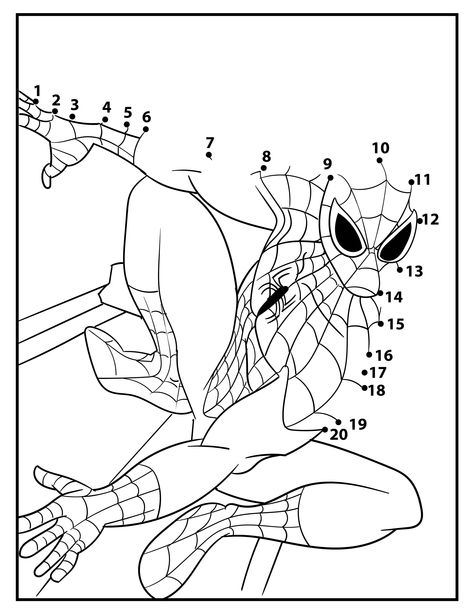 Hard Dot To Dot, Dot To Dot Printables, Kids Travel Activities, Spider Coloring Page, Teach English To Kids, Spiderman Coloring, Numbers Kindergarten, Kitty Coloring, Summer Coloring Pages