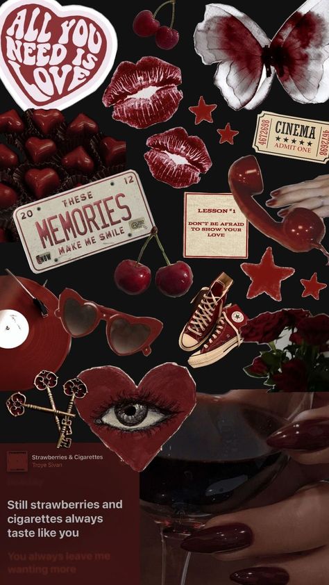 Cherry red wallpaper, mood board Cherry Asthetic Picture, Valentine Mood Board, Cherry Red Wallpaper Iphone, Rot Aesthetic Wallpaper, Red Astethics Wallpaper, Dark Cherry Wallpaper, Cherry Red Wallpaper Aesthetic, Cherry Lockscreen, Black Cherry Aesthetic