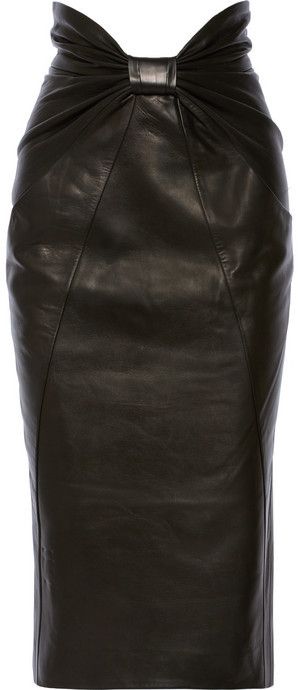 Balmain Ruched leather midi skirt Black Leather Skirt, Winter 23, Leather Skirts, Leather Midi Skirt, All Black Outfit, Leather Outfit, Fashion Mode, Mode Inspiration, Net A Porter