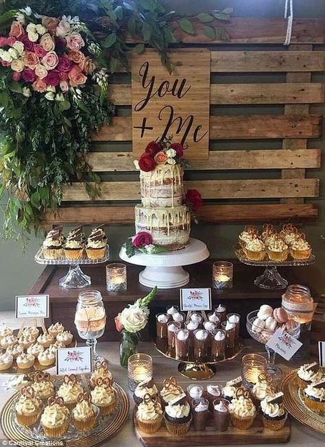 Dessert table, dessert ideas, wedding dessert, sweet wedding Dessert Display Wedding, 30th Birthday Bash, Cake Tables, Cream Cheese Desserts, Low Budget Wedding, Dessert Bar Wedding, Nautical Themed Party, Cheese Dessert, Creative Desserts