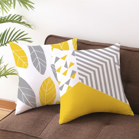 2022 Decorative Yellow Gray Geometric Sofa Cushion Cover Custom Printed Sublimation Wholesale Modern Throw Pillow Covers - Buy Throw Pillow Covers,Letter Cushion Cover Print Custom Abstract Cushion Cover,Love Yellow Leaf Decoration Sofa Cushion Cover Pillow Case Product on Alibaba.com Geometric Sofa, 3d Square, Letter Cushion, Yellow Leaf, Leaf Decoration, Geometric Pillow Covers, Geometric 3d, Modern Throw Pillows, Unique Throw Pillow