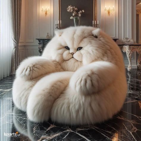 Cat Themed Furniture, Fur Chairs, Dog Chair, Animal Chair, Bungalow Interior, Fur Chair, Cat Couch, Fantasy Furniture, Unusual Furniture