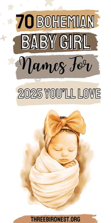 Bohemian girl names for 2025-Discover the enchanting world of bohemian baby names for 2025! Explore a curated list of 70 unique and whimsical girl names, blending celestial allure, nature-inspired charm, and timeless elegance.
Boho baby girl names, bohemian girl names 2025, new girl names 2025. popular names for 2025. Bohemian Baby Names, Unique Girl Names, Baby Girl Name, Girls Names, Boho Baby Girl, Bohemian Baby, Bohemian Girls