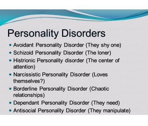 Avoidant Personality, Learning Psychology, Psychology Notes, Psychological Facts Interesting, Personality Disorders, Psychology Studies, Mental Health Nursing, Psychiatric Nursing, Narcissistic Personality