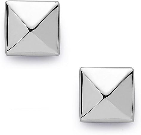 Amazon.com: SILVER EMPIRE Fine Jewelry | 925 Sterling Silver 3D Pyramid Earrings for Women | Fashion Stud Earring | Durable & Lightweight | E Coat Finish for Tarnish Resistance | Post Back | Hypoallergenic: Clothing, Shoes & Jewelry 3d Pyramid, Nickel Free Jewelry, Womens Earrings Studs, Small Earrings Studs, Square Stud, 925 Jewelry, Sterling Silver Studs, Sterling Silver Earrings Studs, Stud Earring