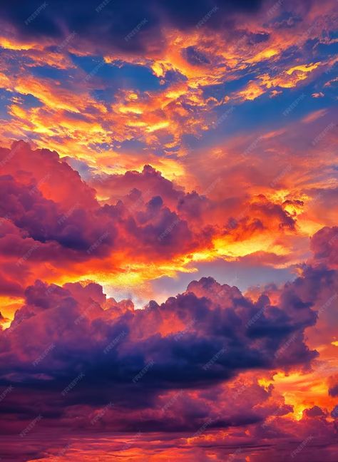 Premium Photo | Beautiful orange sky and clouds at sunset Painted Sunset Clouds, Sunset Clouds Photography, Sunrise Colour Palette, Sunrise Color Scheme, Cloud Palette, Sun Rise Painting, Orange Sky Painting, Sunset Clouds Painting, Sun Down