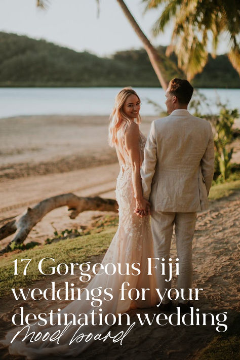 17 best gorgeous Fiji weddings for your destination wedding mood board Feet In The Sand, Fiji Wedding, Easy Weddings, Overwater Bungalows, Wedding Mood Board, Chapel Wedding, Wedding Mood, Wedding Images, Staying In