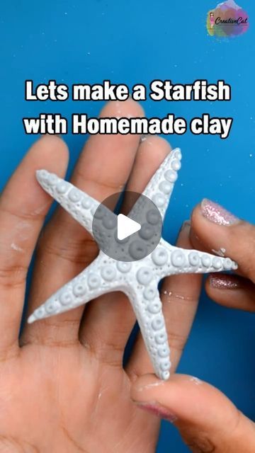 Creative Cat Artist on Instagram: "Lets make a Starfish using homemade clay, You can use this and other sea shells in your clay projects. I have shared this clay recipe in my earlier reel. #creativecatcraft #clayshells #seashells #starfish" Diy Sea Shells Crafts, Clay Starfish, Clay Shell, Starfish Craft, Shells Art, Cat Artist, Clay Recipe, Beach Themed Crafts, Homemade Clay