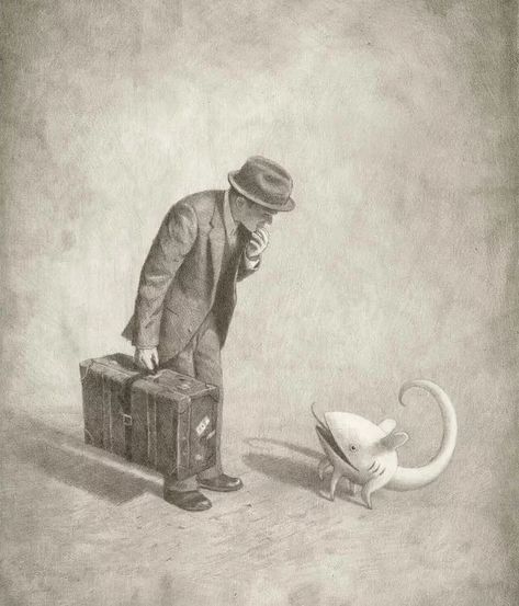 Shaun Tan's new book 'Creature' is a collection of his artwork and essays : NPR Shaun Tan, Art Spiegelman, Landscape Pencil Drawings, Tan Tattoo, Curious Creatures, Kid Character, Life Drawing, Short Film, Graphic Novel