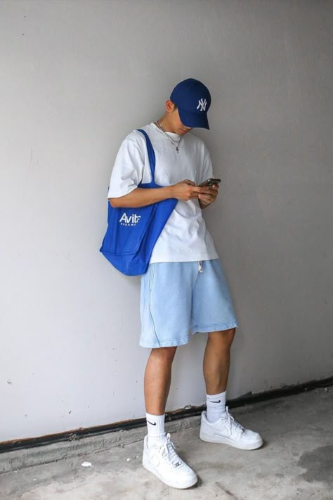 Shorts Male Outfit, Summer Fits Aesthetic 2024, Summer Outfits 2024 Men, Mens Summer Outfits Aesthetic, Male Shorts Outfits, Street Style Aesthetic Men, Summer Vacation Outfits Men, Men’s Summer Fashion 2024, Jorts Outfit Idea Men