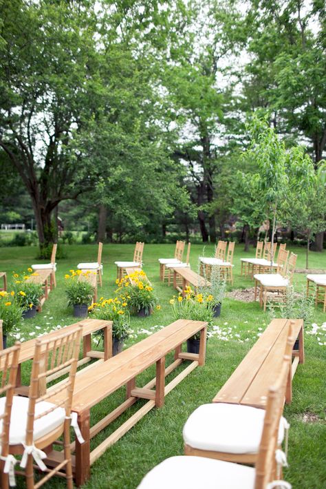 Bench Seating At Wedding, Bench Wedding Seating Outdoor Ceremony, Vintage Wedding Seating Area, Unique Seating For Wedding Ceremony, Benches And Chairs Wedding Ceremony, Benches For Outdoor Wedding, Bench Seating For Wedding, Benches Ceremony Wedding, Benches At Wedding Ceremony