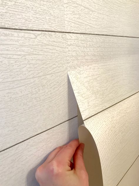 Shiplap Contact Paper Accent Wall, Wallpaper Shiplap Accent Wall, How To Cover Up Paneling Walls, Shiplap Wallpaper Bedroom, Shiplap Wallpaper Ceiling, Shiplap Wallpaper Stairwell, Shiplap Wallpaper Bathroom, Shiplap Wallpaper Accent Wall, Shiplap Wall In Camper