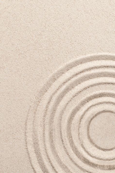 Circle zen sand background in mindfulness concept | free image by rawpixel.com / Chanikarn Thongsupa Zen Garden Sand, Zen Sand, Sand Background, Snow Texture, Sand Textures, Organic Design, Beige Aesthetic, Texture Background, Sand Beige