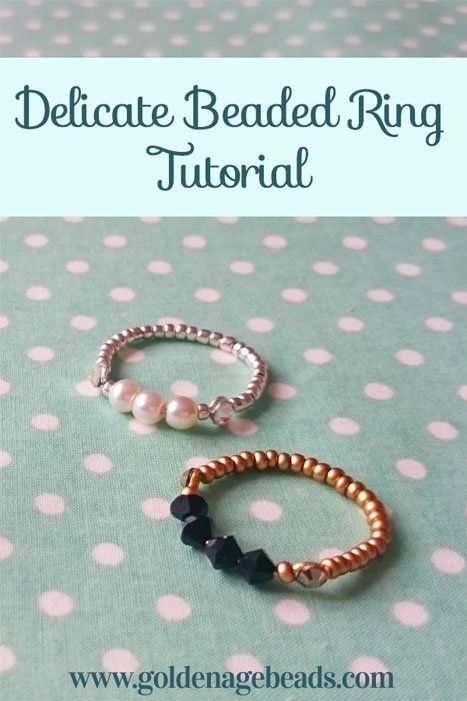 20 Handmade Ring Tutorials: DIY Jewelry | Easy DIY Craft Tutorial Idea | Unique | Wire | Beads | Metal | How to Make Bead Connectors Jewelry Making, How To Make A Beaded Ring, Beaded Ring Tutorial, Handmade Rings Tutorial, Free Jewellery Making Tutorials, Diy Beaded Rings, Diy Jewelry Rings, Diy Jewelry Inspiration, Ring Tutorial