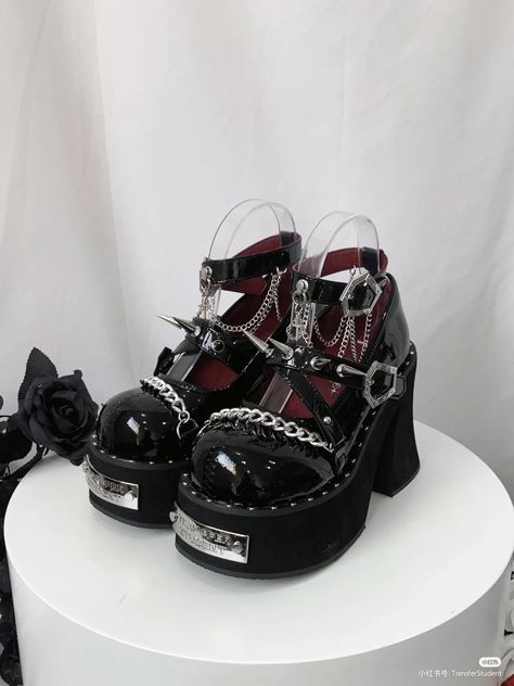 Goth Platforms, Goth Fits, Alternative Shoes, Fairy Shoes, Goth Shoes, Heels Aesthetic, Dr Shoes, Funky Shoes, Fancy Shoes