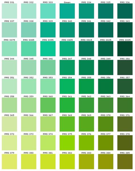 Green Color Chart, Pantone Color Chart, Blue Shades Colors, Color Mixing Chart, Color Palette Challenge, Color Highlights, Green Palette, Paint Color Palettes, Different Shades Of Green