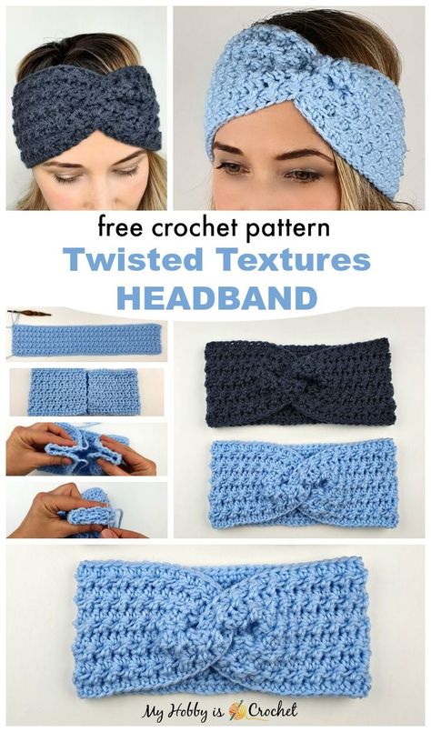 The “Twisted Textures” Headband is a fashionable crochet headband featuring a lovely textured stitch pattern and a twist at the front. Fashionable Crochet, Cozy Headbands, Crochet Ear Warmer Pattern, Easy Crochet Headbands, Crochet Hairband, Bandeau Au Crochet, Crochet Headband Pattern Free, Crochet Twist, Crochet Headband Pattern