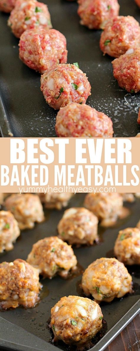 Best Ever Meatballs, Basic Meatballs, Easy Meatball, Baked Meatballs, Meatball Recipes Easy, Meatball Bake, Meatballs Easy, Meatball Recipe, Paula Deen