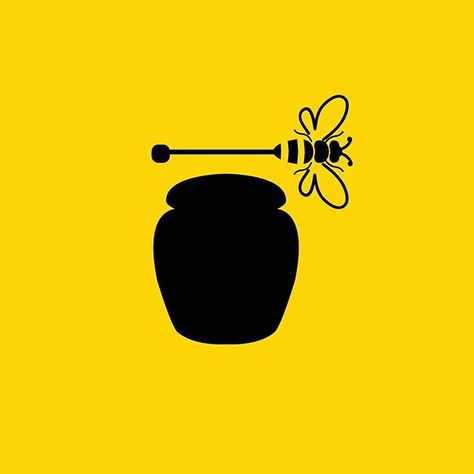 Honeypot Tattoo, Honey Poster, Illustrator Poster, Bee Food, Honey Boo Boo, Design Art Drawing, Honey Pot, Logo Inspiration, Yellow Black