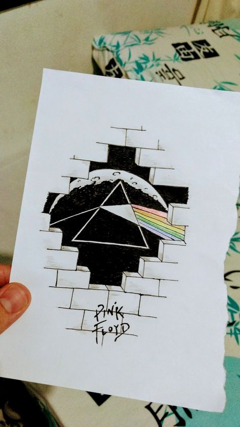 Dark Side Of The Moon Tattoo, Dark Side Of Moon, Pink Floyd Tattoo, Pink Floyd Art, Dark Side Of The Moon, Desenho Tattoo, Arte Sketchbook, Sketch Inspiration, Pencil Art Drawings