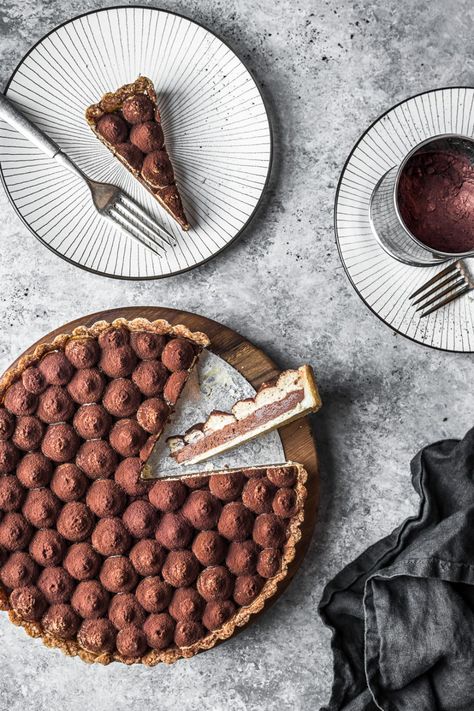 Mascarpone Tart, Tart Dessert, Läcker Mat, Sweet Pie, Chocolate Tart, Sweet Tarts, Tart Recipes, Food Cakes, Chocolate Coffee