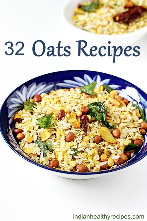 32 oats recipes for breakfast, snack or a meal. Healthy, delicious and quick to make oatmeal recipes under 30 mins. #oatsrecipes #oats #oatmealrecipes via @swasthi Veg Oats Recipes, Breakfast Recipes With Oats, Recipes With Oats Healthy, Oats Breakfast Recipes, Oats Recipes Indian, Snack Quick, Breakfast Recipes Healthy, Oats Snacks, Pork Ribs Grilled