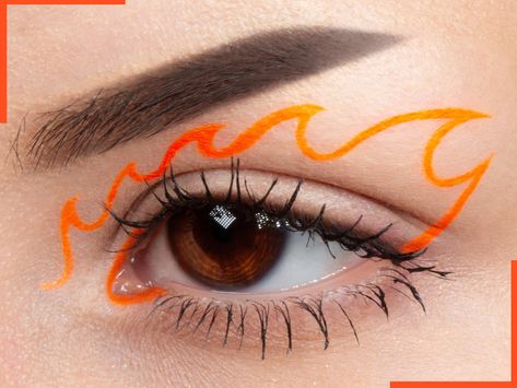 BRIGHT ORANGE is a matte neon eyeliner that comes with a FREE eyeliner brush!  NEW! Our water activated eyeliners are so easy to use and will last forever! Simply put a drop of water. Swirl brush around to make it paste, then apply! Can also be used for eyeshadow art and body paints. Comes with a free eyeliner brush! Mineral eyeliners are made from pigments straight from Mother Earth's finest ingredients. No harsh chemicals, synthetic dyes, preservatives, fragrances, dyes, parabens, or fillers a Grafik Eyeliner, Orange Eyeliner, Water Activated Eyeliner, Eyeshadow Art, Neon Eyeliner, Dragon Makeup, Cake Eyeliner, Fire Makeup, Water Swirl