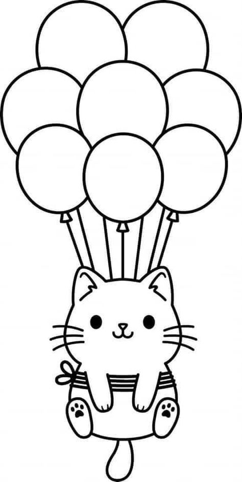 Cat Coloring Book, صفحات التلوين, Pola Kartu, White Drawing, Buku Skrap, Cat Coloring Page, Easy Coloring Pages, Pola Sulam, Cute Coloring Pages