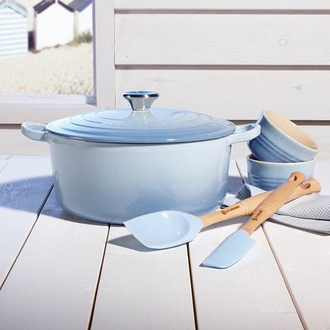 Le Creuset Round Casserole 22cm - 3.3L Coastal Blue | Kitchen Warehouse™ Coastal Blue Kitchen, Le Creuset Casserole, Bundt Cake Mix, Le Creuset Blue, Le Crueset, Outdoor Grills, Tulips In Vase, Caribbean Blue, Dessert Ingredients